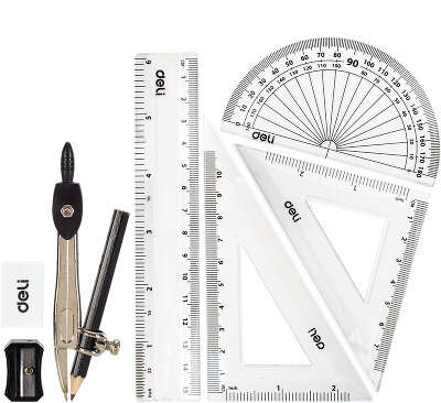 Набор для черчения Deli EG30505 корпус ассорти металл в компл.:8 предметов
