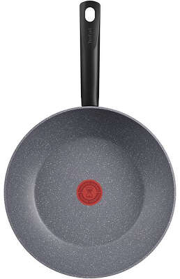 Сковорода ВОК (WOK) Tefal Natural Cook 04211628 круглая 28см покрытие: Mineralia ручка несъемная (без крышки) серый (9100046098)