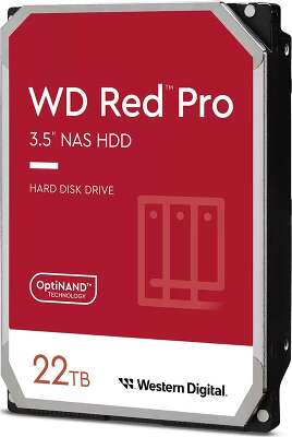 Жесткий диск SATA3 22Tb [WD221KFGX] (HDD) Western Digital Red Pro, 7200rpm