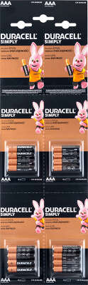 Комплект элементов питания AAA Duracell BASIC (отрывной блистер по 4шт)