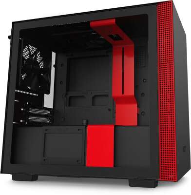 Корпус NZXT H210i, черный/красный, mini-ITX, Без БП (CA-H210I-BR)