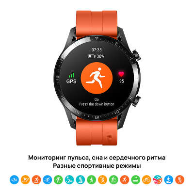 Смарт-часы Huawei Watch GT 2 Diana-B19S 1.2" AMOLED корп.черный рем.черный (55024375)