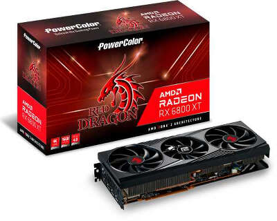 Видеокарта PowerColor AMD Radeon RX 6800 XT Red Dragon 16Gb DDR6 PCI-E HDMI, 3DP
