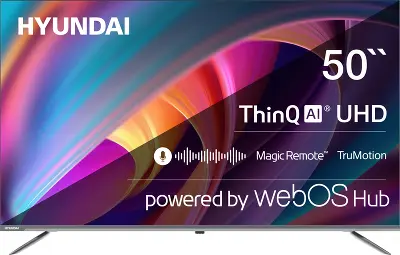 Телевизор 50" Hyundai H-LED50BU7100, 4K UHD, HDMIx3, USBx2, WiFi, Smart TV, серый