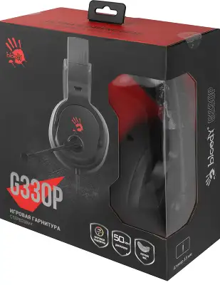 Наушники с микрофоном A4Tech Bloody G330p черный 2м мониторные оголовье (G330P)