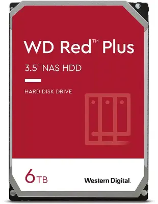 Жесткий диск SATA3 6Tb [WD60EFPX] (HDD) Western Digital Red Plus, 5400rpm