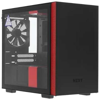 Корпус NZXT H210i, черный/красный, mini-ITX, Без БП (CA-H210I-BR)