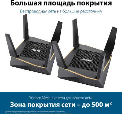 Mesh система ASUS RT-AX92U 2 Pack, 802.11a/b/g/n/ac/ax, 2.4/5ГГц Нужен переходник питания!