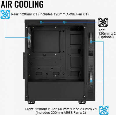 Корпус Aerocool Python-G-BK-v1 черный без БП ATX 5x120mm 2x140mm 2xUSB2.0 1xUSB3.0 audio bott PSU