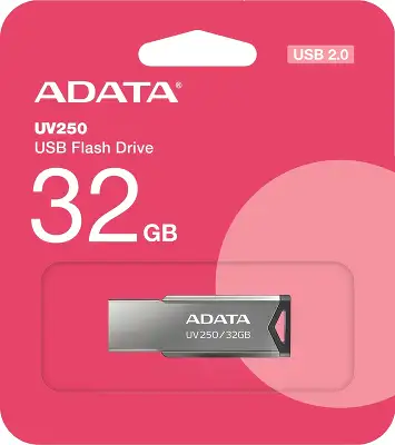 Флеш Диск A-Data 32Gb UV250 AUV250-32G-RBK USB2.0 серебристый