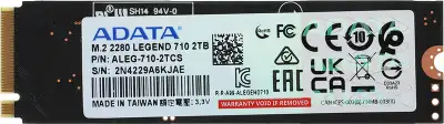 Накопитель SSD A-Data PCIe 3.0 x4 2TB ALEG-710-2TCS Legend 710 M.2 2280