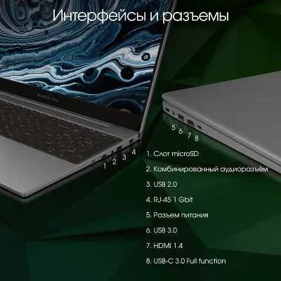 Ноутбук DIGMA PRO Breve S 15.6" FHD IPS i3-1005G1/8/512Gb SSD/W11Pro темно-серый