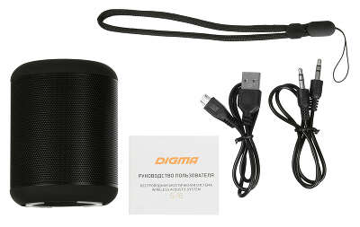 Колонка порт. Digma S-16 черный 6W 1.0 BT/USB 1800mAh