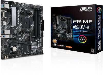 Материнская плата mATX LGAAM4 ASUS PRIME A520M-A II/CSM