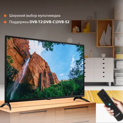 Телевизор 43" SunWind SUN-LED43XU400 4K Ultra HD USB WiFi Smart TV, черный