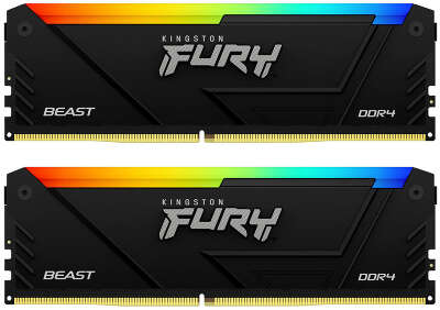 Набор памяти DDR4 DIMM 2x32Gb DDR2666 Kingston FURY Beast Black RGB PnP (KF426C16BB2AK2/64)