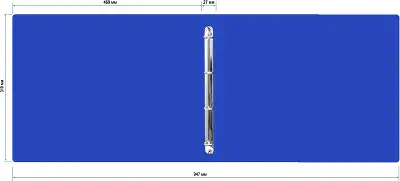 Папка на 4-х кольцах Бюрократ -0827GA3BLU A3 гориз. пластик 0.8мм кор.27мм синий