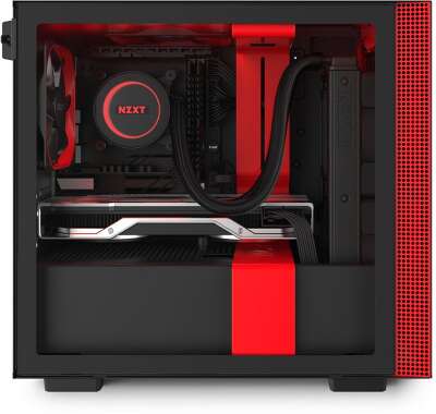 Корпус NZXT H210i, черный/красный, mini-ITX, Без БП (CA-H210I-BR)