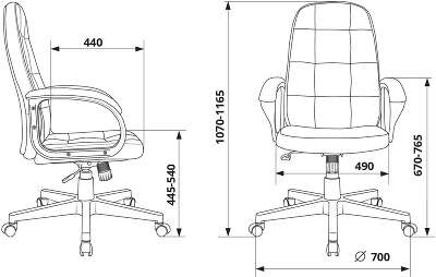 Кресло руководителя Бюрократ CH 002 Fabric серый Light-19 крестов. пластик пластик черный