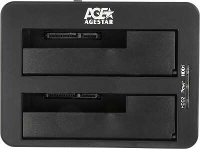 Док-станция для HDD AgeStar 3UBT8 SATA III USB3.0 пластик/алюминий серебристый 2