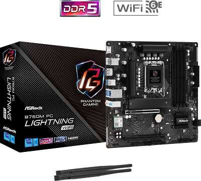 Материнская плата mATX LGA1700 ASRock B760M PG LIGHTNING WIFI