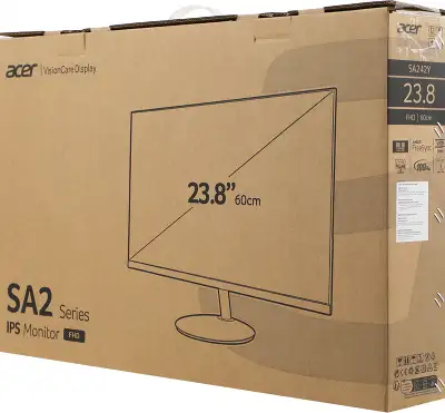 Монитор Acer 23.8" SA242YEbi черный IPS LED 4ms 16:9 HDMI матовая 250cd 178гр/178гр 1920x1080 100Hz FreeSync VGA FHD 3.5кг