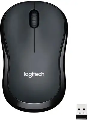 Мышь Logitech Silent M220 темно-серый/черный оптическая 1000dpi silent беспров. USB 2but (910-004895)