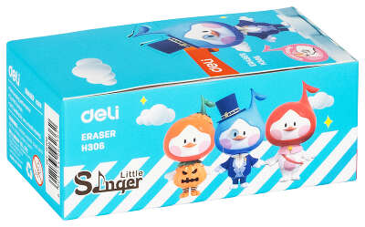 Ластик Deli EH306 Little Sinnger 54х20х10мм ПВХ ассорти (1шт)