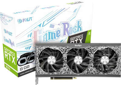 Видеокарта Palit NVIDIA nVidia GeForce RTX 3070 GameRock OC 8Gb GDDR6 PCI-E HDMI, 3DP