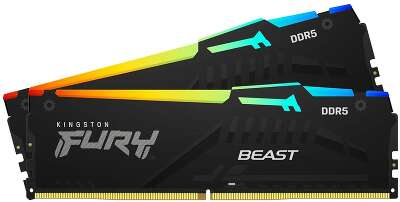 Набор памяти DDR5 DIMM 2x32Gb DDR5200 Kingston Fury Beast Black RGB (KF552C36BBEAK2-64)