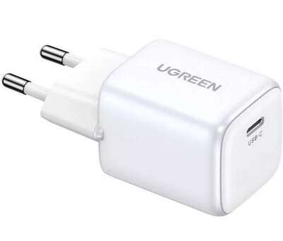 Зарядное устройство UGREEN CD319 (15326) Nexode Mini 30W USB-C PD GaN Fast Charger EU. Цвет: белый