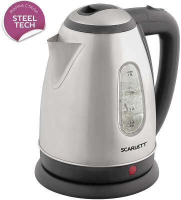 Чайник электрический Scarlett SC-EK21S88 1.8л. 2200Вт черный/серебристый корпус: металл (EK21S88)