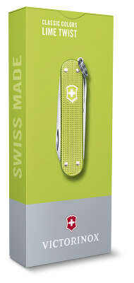 Нож перочинный Victorinox Classic SD Alox Lime Twist (0.6221.241G) 58мм 5функц. подар.коробка