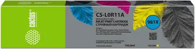 Картридж струйный Cactus CS-L0R11A 981X желт.пигм. (150мл) для HP PageWide 556dn Enterprise/586dn