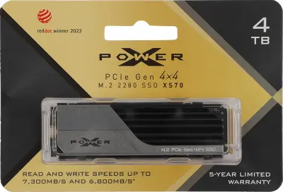 Твердотельный накопитель NVMe 4Tb [SP04KGBP44XS7005] (SSD) Silicon Power XS70