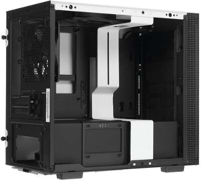 Корпус NZXT H210 Black/white, белый, mini-ITX, Без БП (CA-H210B-W1)