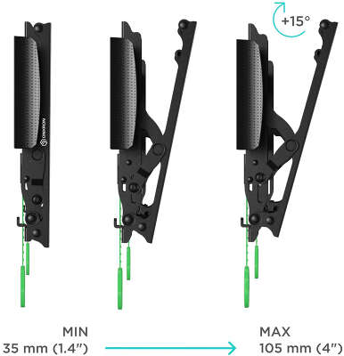 Кронштейн для телевизора Onkron TM4 черный 17"-43" макс.36.5кг настенный наклон