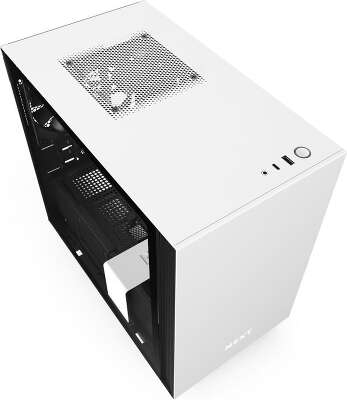 Корпус NZXT H210 Black/white, белый, mini-ITX, Без БП (CA-H210B-W1)