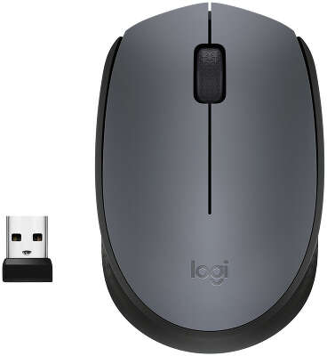 Мышь Logitech M170 серый/черный оптическая 1000dpi беспров. USB 2but (910-004646)