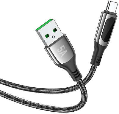 Кабель Hoco S51 5A Extreme USB (m)-USB Type-C (m) 1.2м черный S51 5A EXTREME