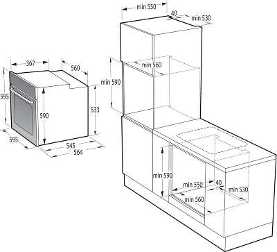 Духовой шкаф Электрический Gorenje BO6735E05X нержавеющая сталь/черный