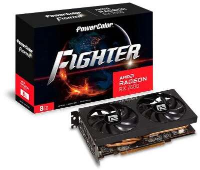 Видеокарта PowerColor AMD Radeon RX 7600 Fighter OC 8Gb DDR6 PCI-E HDMI, 3DP