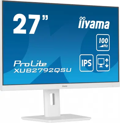 Монитор 27" Iiyama ProLite XUB2792QSU-W6 IPS WQHD HDMI, DP, USB-Hub белый