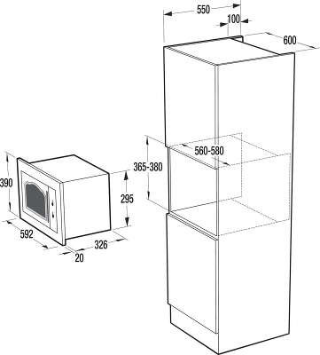 Микроволновая печь Gorenje BM235CLI 23л. 800Вт слоновая кость (встраиваемая)