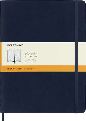 Блокнот Moleskine CLASSIC SOFT QP621B20 XLarge 190х250мм 192стр. линейка мягкая обложка синий сапфир