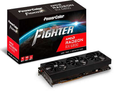 Видеокарта PowerColor AMD Radeon RX 6800 Fighter 16Gb DDR6 PCI-E HDMI, 3DP