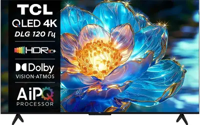 Телевизор 65" TCL 65T7B, 4K UHD, DVB-T /T2 /C, HDMIx3, USBx2, WiFi, Smart TV, черный