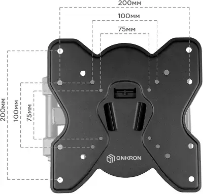 Кронштейн для телевизора Onkron M1S черный 17"-43" макс.35кг настенный фиксированный