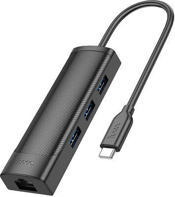 Разветвитель USB-C Hoco HB42 Type-C 3порт. черный HB42 TYPE-C