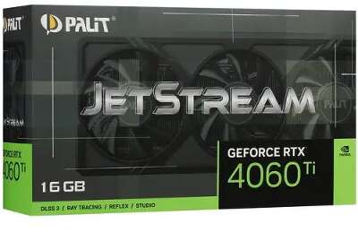 Видеокарта Palit NVIDIA nVidia GeForce RTX 4060Ti JetStream 16Gb DDR6 PCI-E HDMI, 3DP